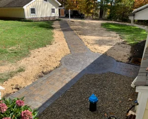 Pathway in backyard