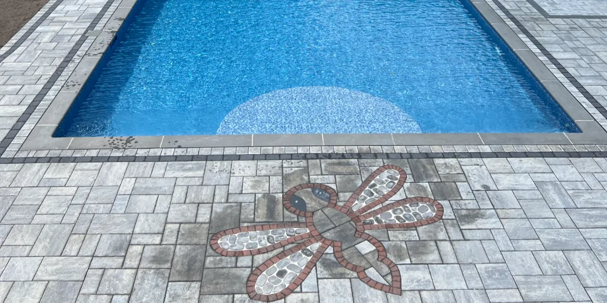 custom pool and pool deck installation in Knowlton New Jersey.