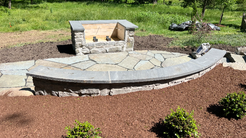 firepit install after, JBS Landscaping, New Jersey