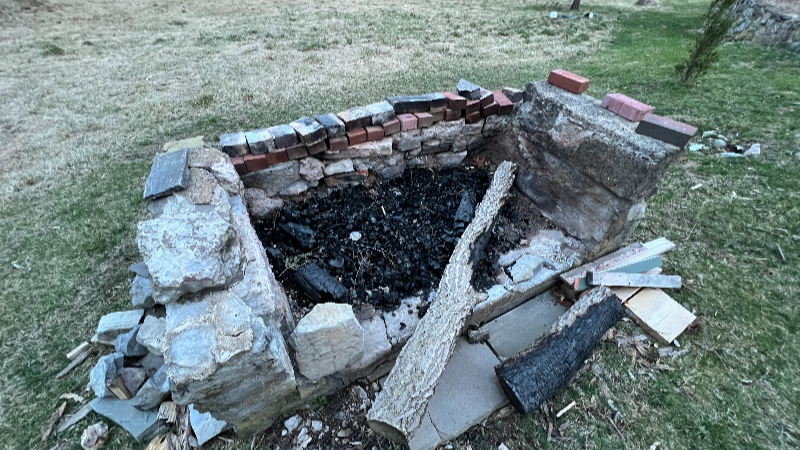 firepit install before, JBS Landscaping, New Jersey